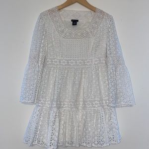 Eyelet Lace BellnSleeve Dress